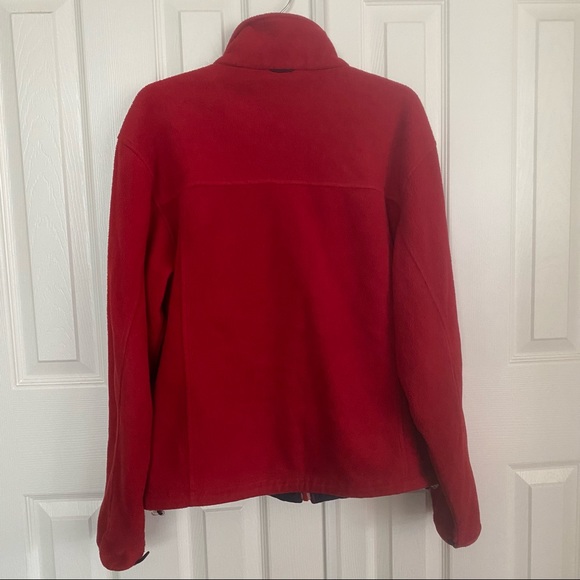 L.L Bean Red Full Zipper Cotton Fleece M - Picture 8 of 11